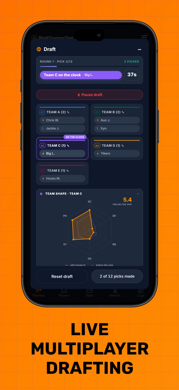 Live multiplayer tournament draft in OnBall